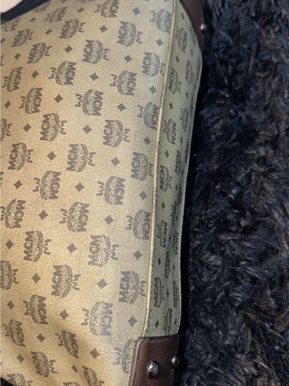 MCM Messanger Brown Logo Crossbody Bag